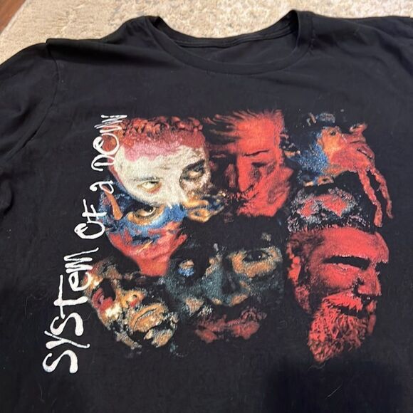 System of a Down Metal Band Shirt size Large  Vintage black no size tag check - Picture 2 of 6